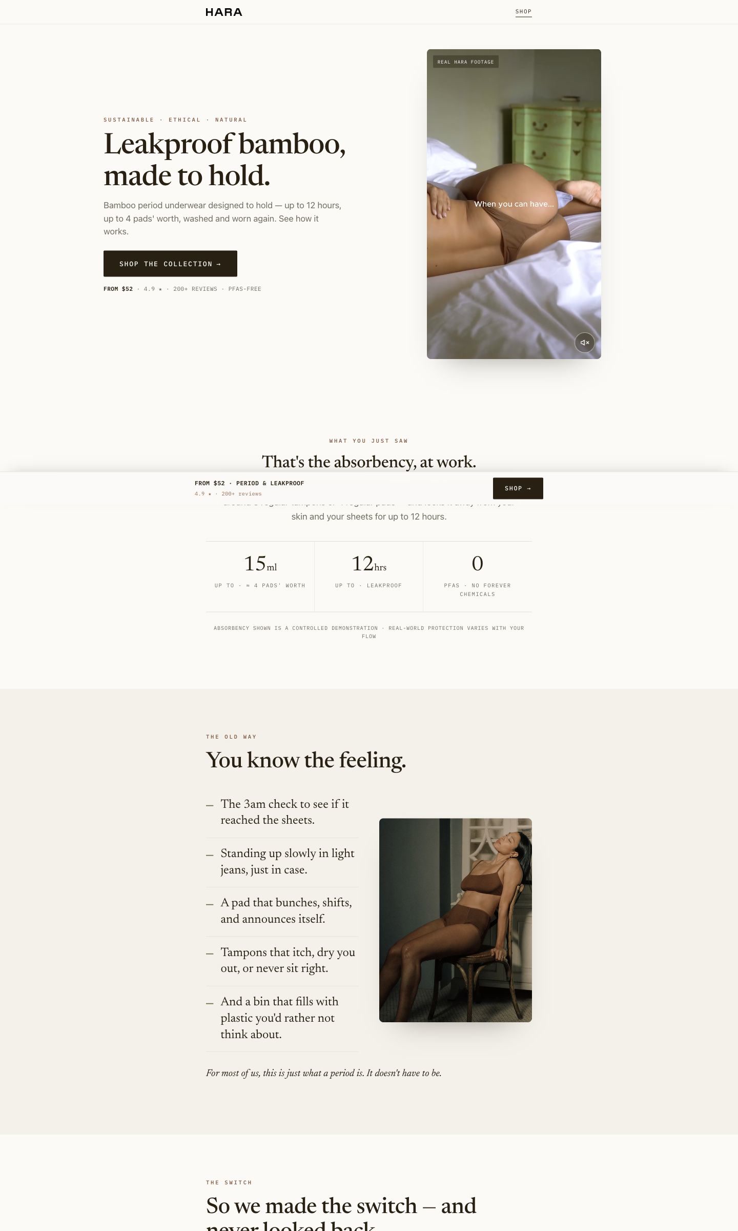 HARA landing page